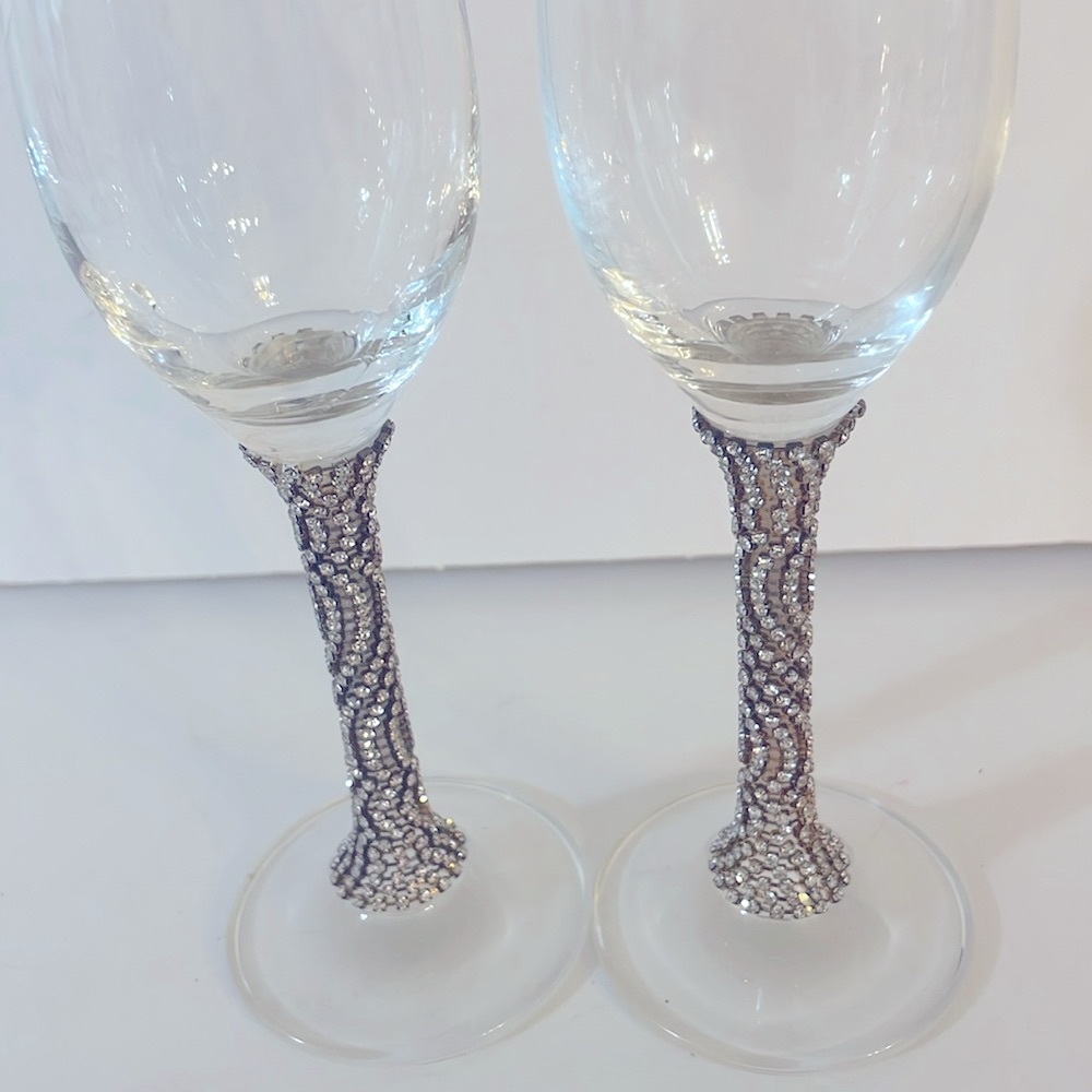 Swarovski Crystals Champagne Flutes